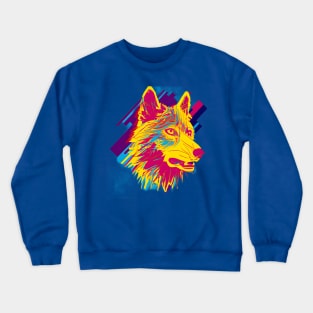 Pop Art Wolf Head Crewneck Sweatshirt